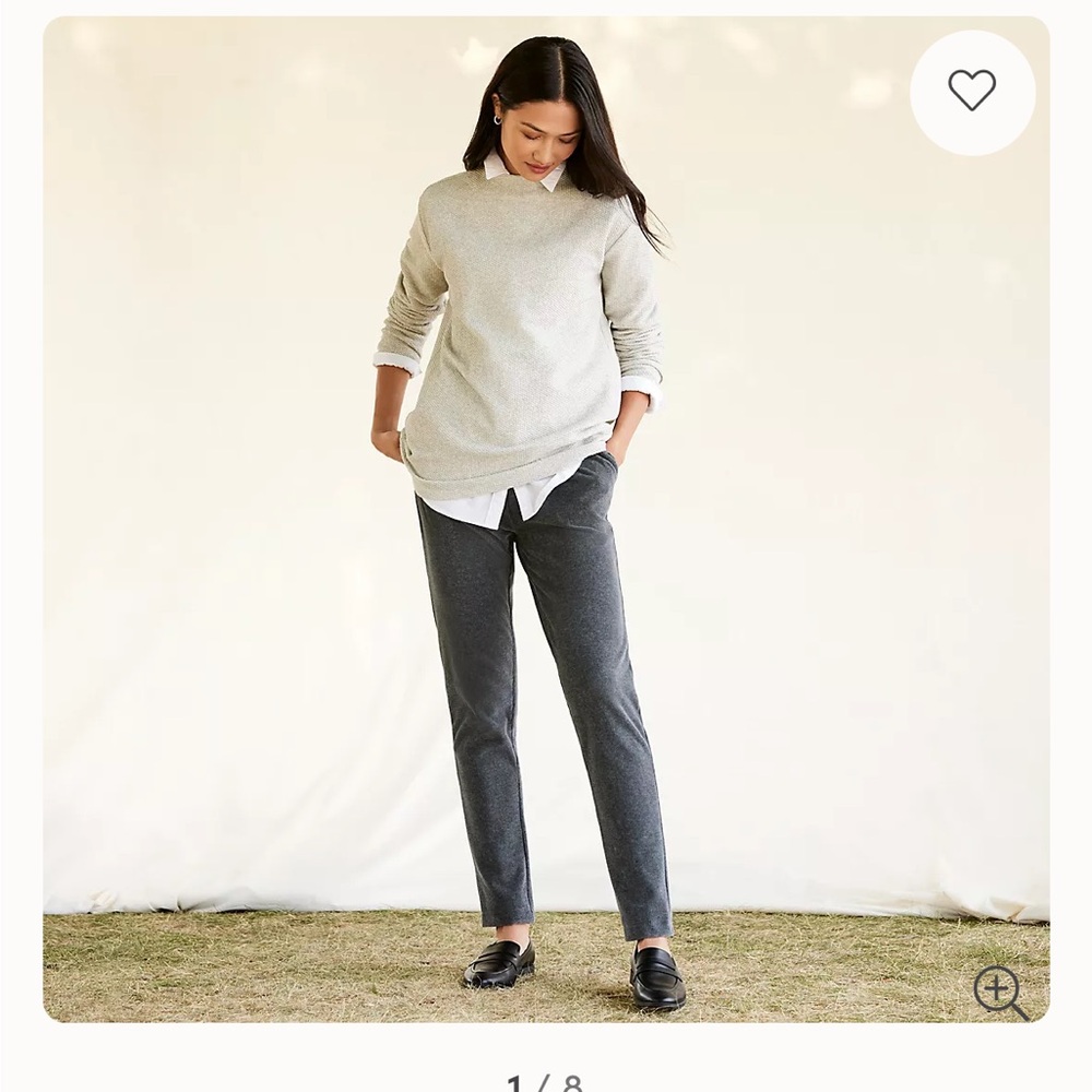 Black, stretchy trousers. Lands End size M. Fine corduroy.  Pockets.